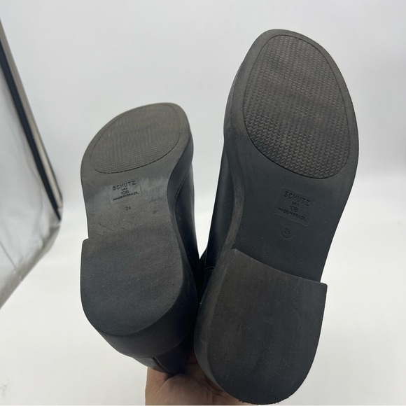 Schutz Kasey Leather Black Pull On Round Toe Chelsea Boots Womens Size 10 - Picture 9 of 9